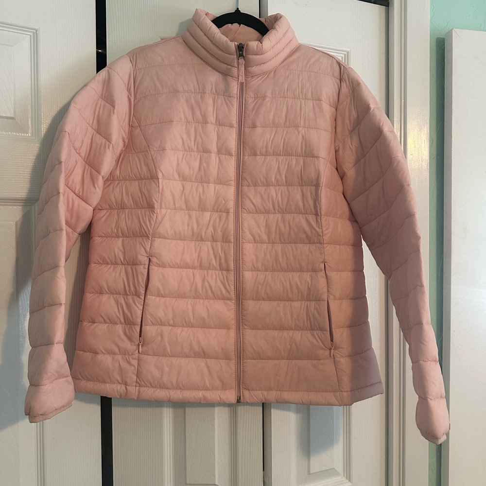XL light pink puffer jacket